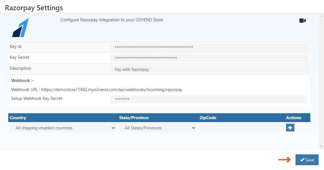 Razorpay Integration in O2VEND