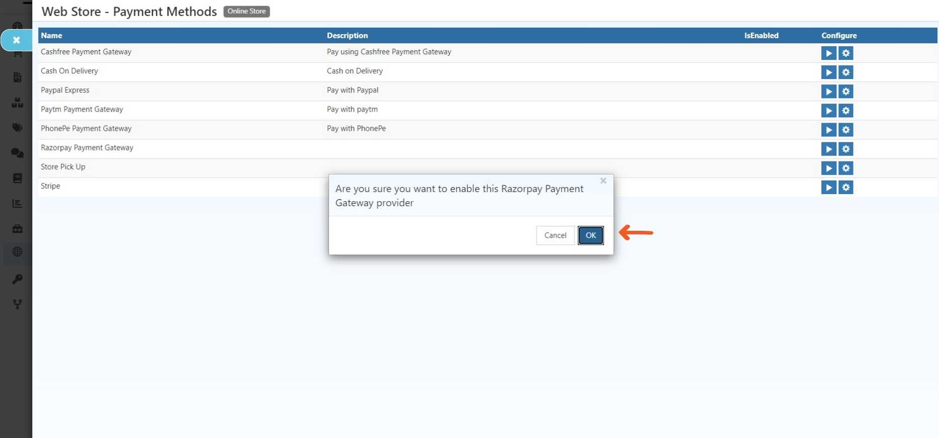 Razorpay Integration in O2VEND