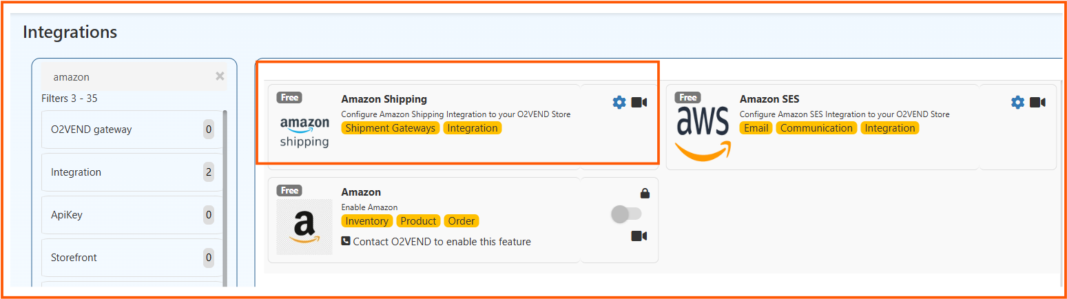 Amazon Shipping Integration List