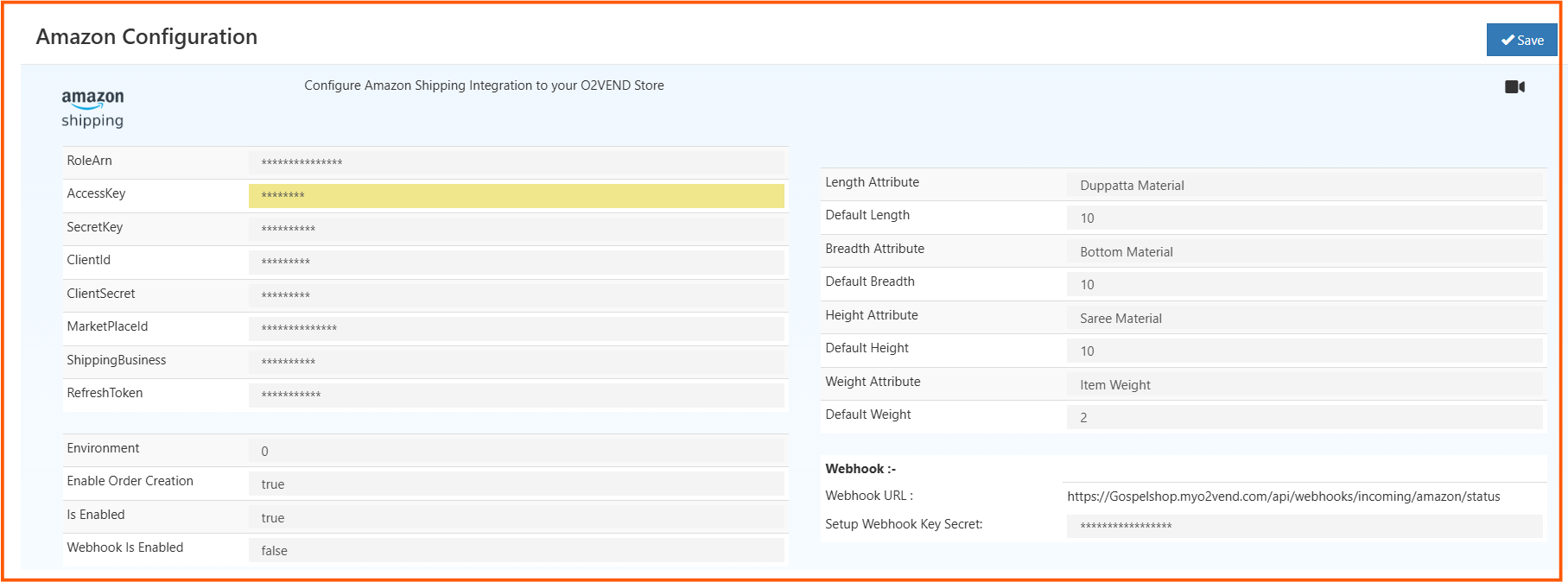 Amazon Shipping Configuration