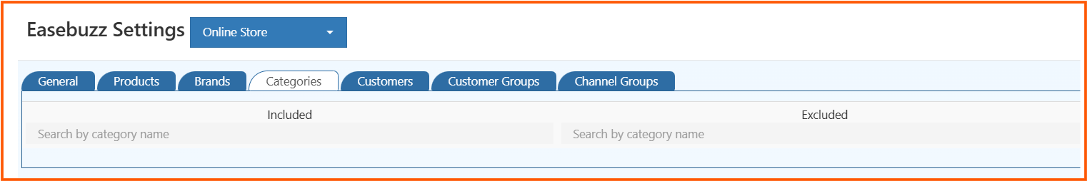 Easebuzz Categories Filter