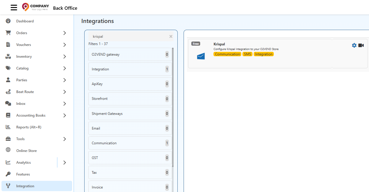 Krispal Integration List