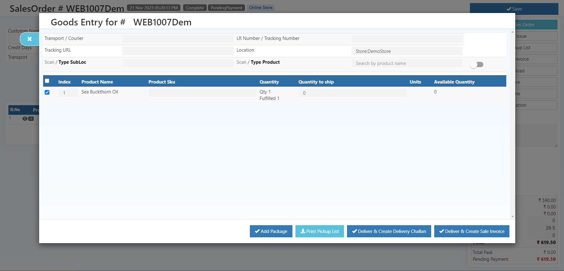 Shipway Integration in O2VEND