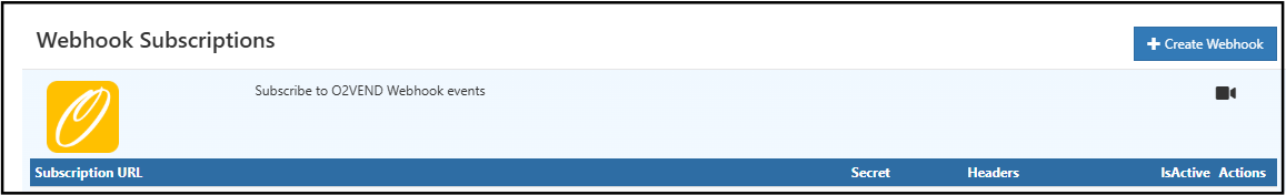 subscribe to O2VEND Webhooks events