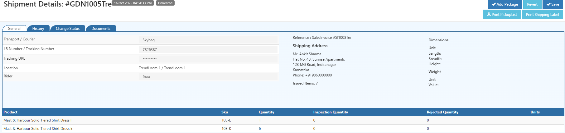 O2VEND ERP – Goods Dispatched Note (GDN) & Outbound Shipment Workflow