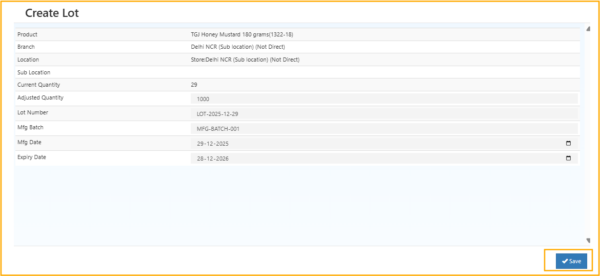 createlotinstockquantity