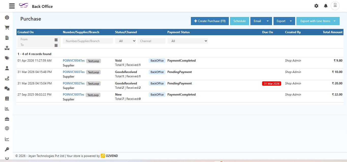 Purchase Invoice List