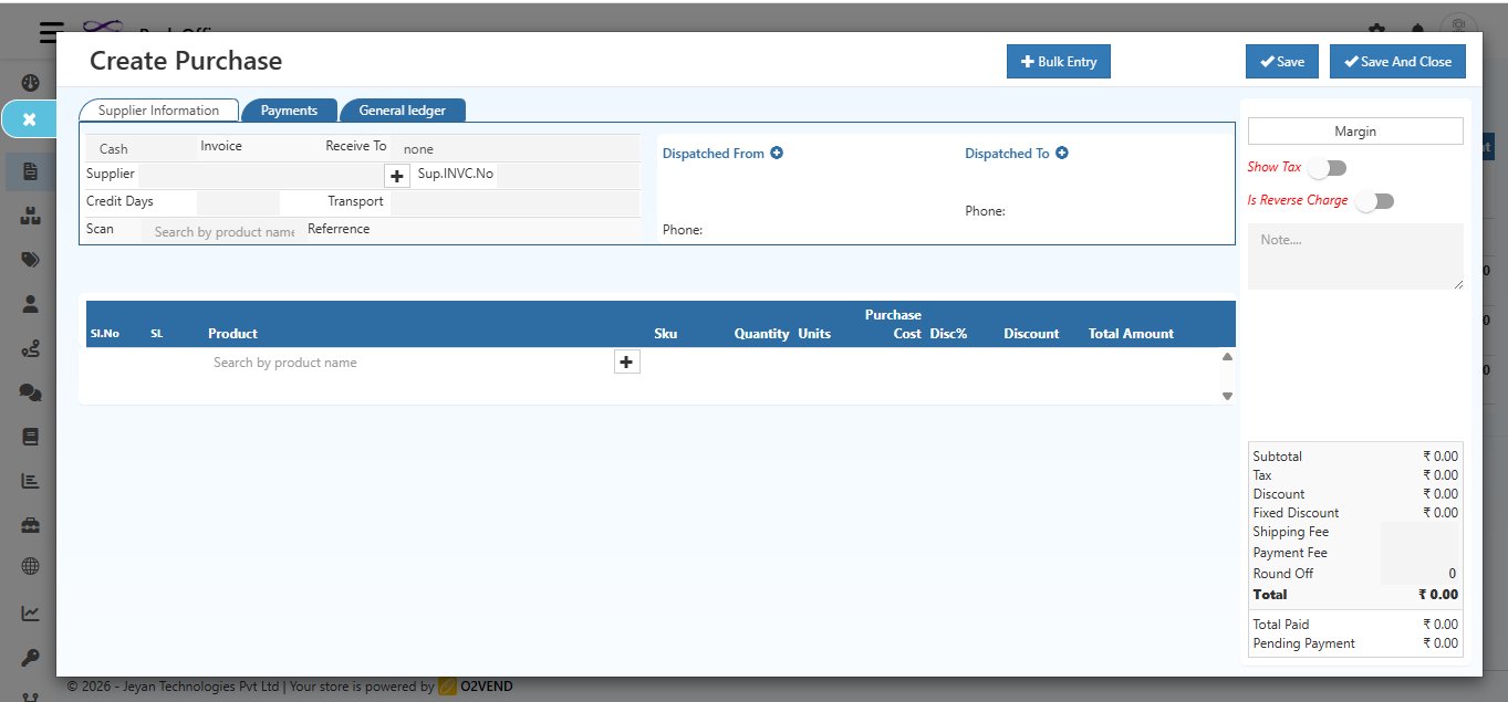 Create Purchase - Empty Form