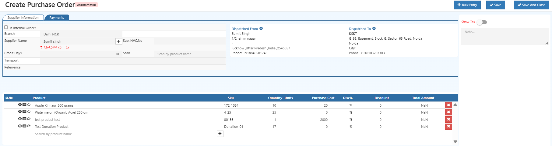 Sales Order Pending Item Summary Report
