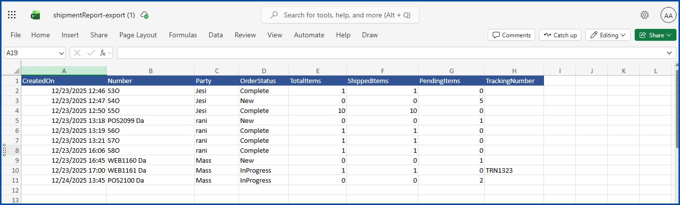 O2VEND Sales Order Shipment Report | Track & Monitor Orders