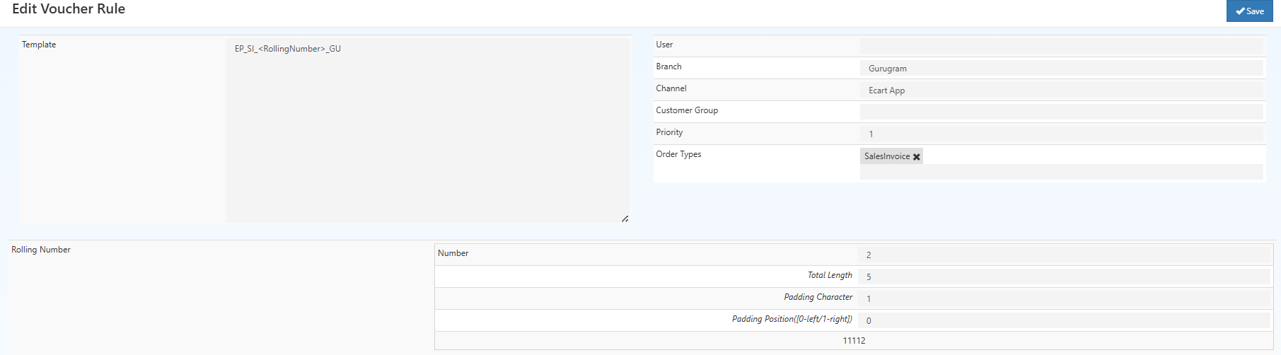 Voucher Numbering Rules