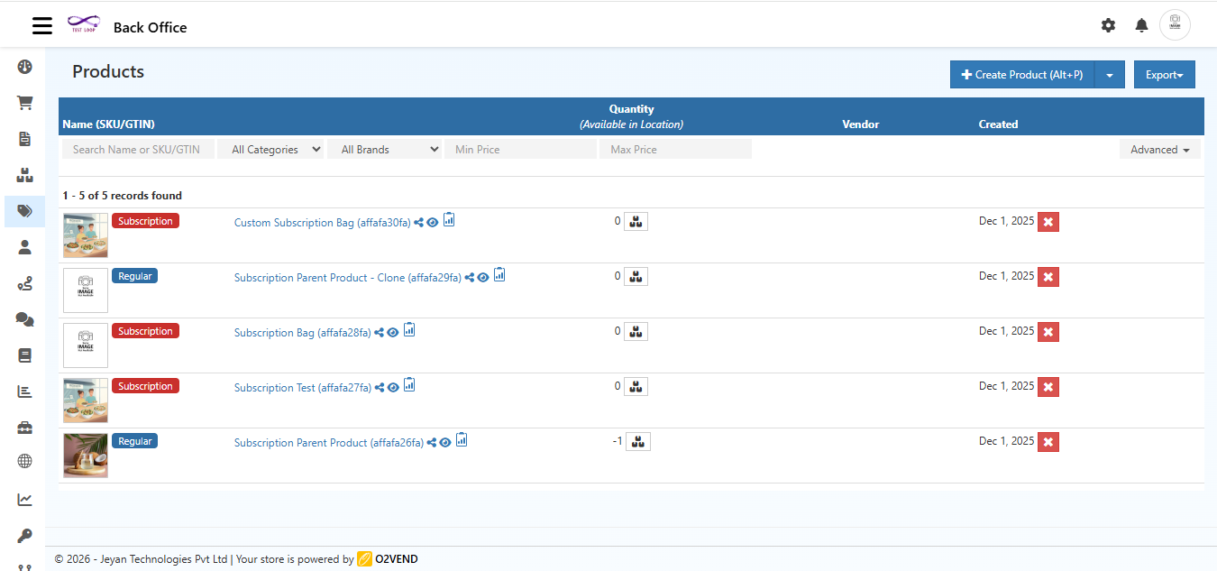 Show Variation in Backoffice