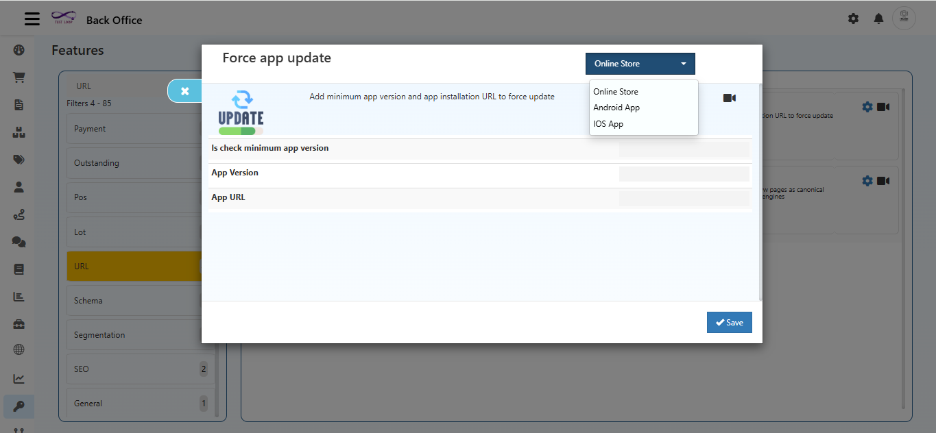 URL Features in O2VEND