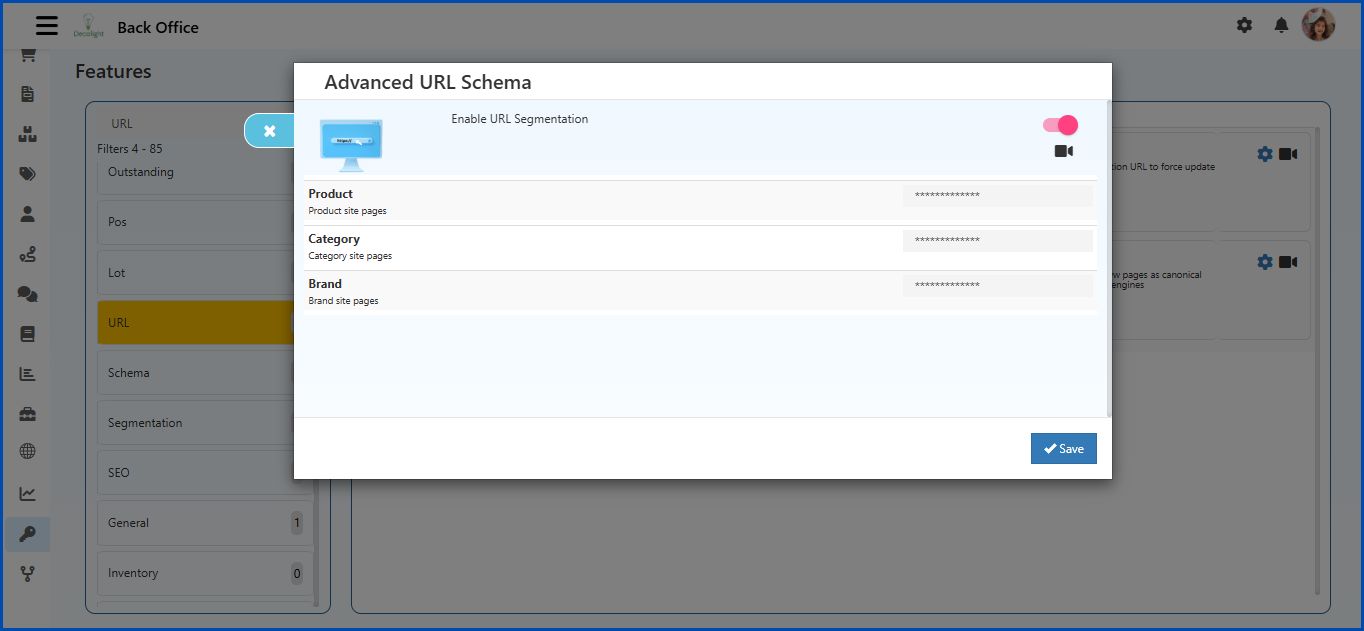 URL Features in O2VEND