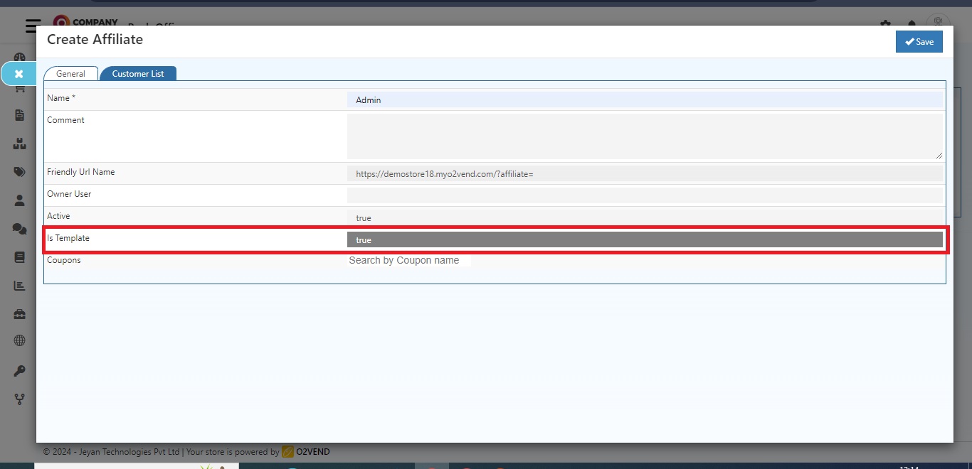 URL Features in O2VEND