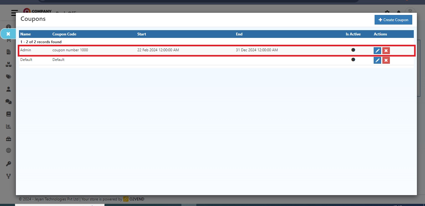 URL Features in O2VEND