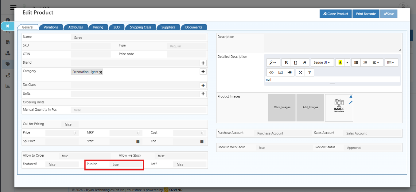 Allow Vendor to Publish Product