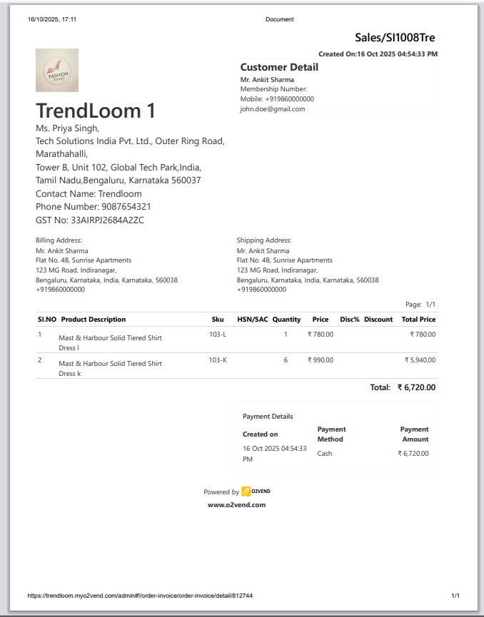 Back Office Print Details – O2VEND Settings Guide