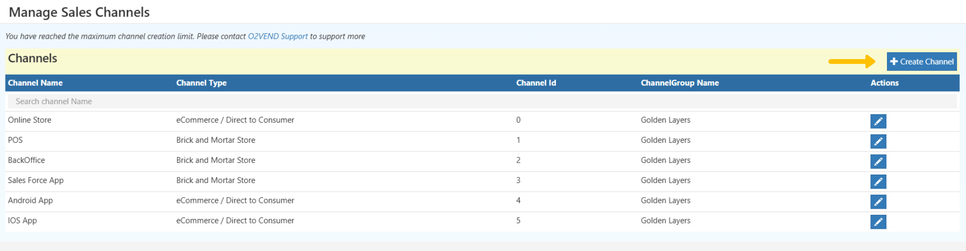 Create Sales Channel