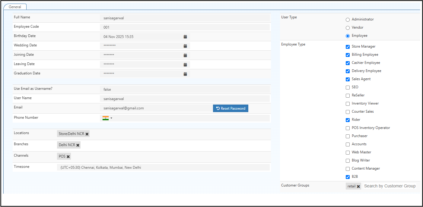 User Creation and Management