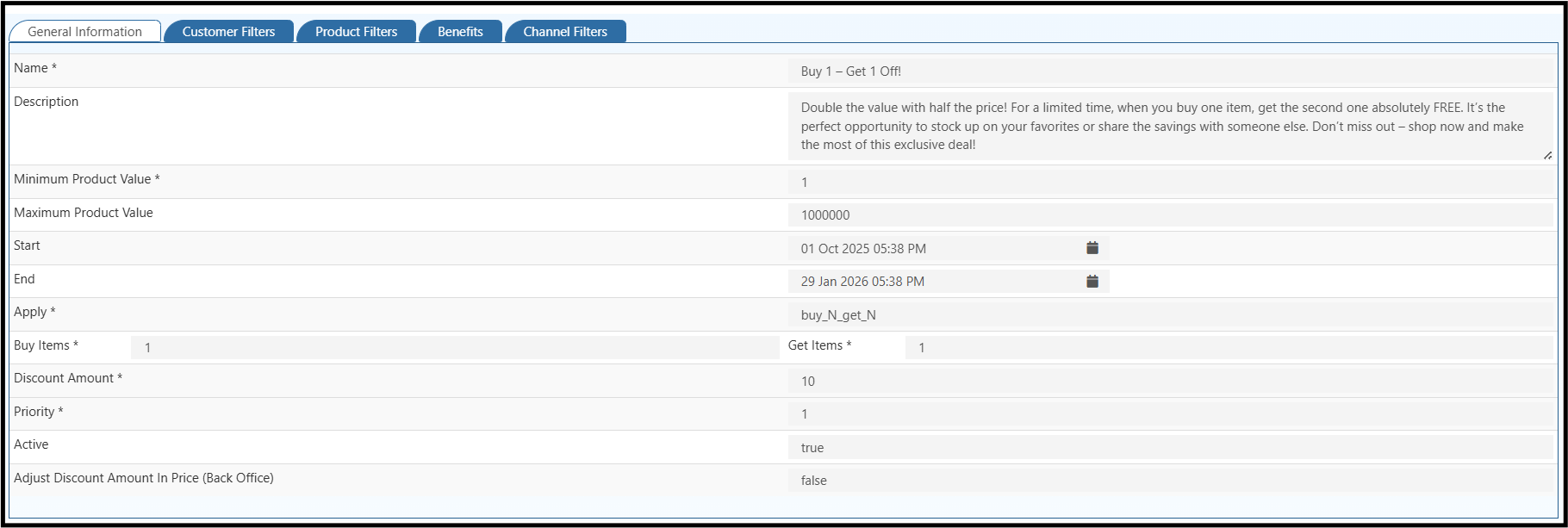 Offers and Discounts