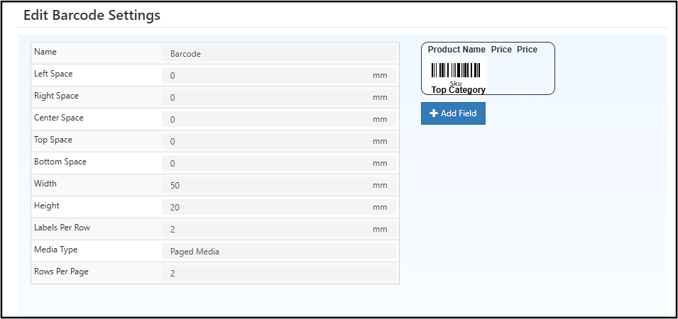 Print Barcode Label Settings – O2Vend Guide