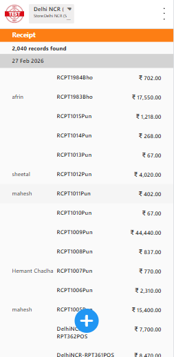 Sales Agent App - Receipts