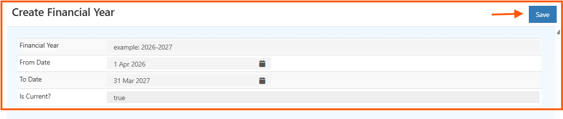Financial Year Setup