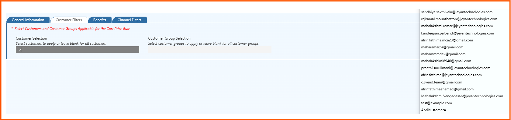 General Information tab for Gift Voucher setup