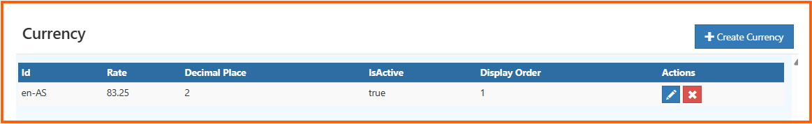 Saved currency record