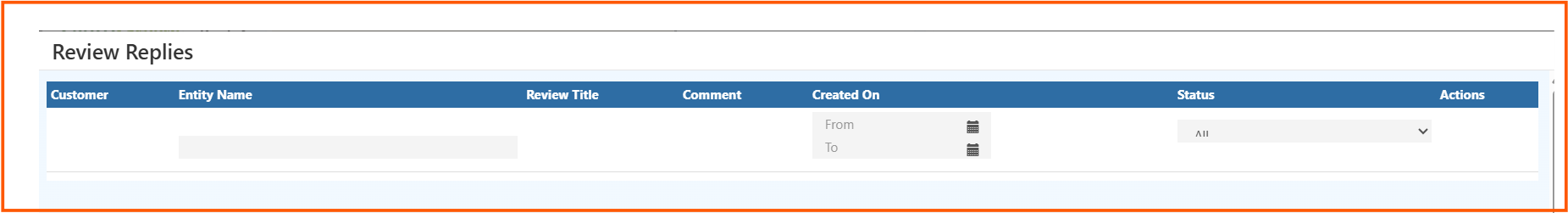 Review replies list page