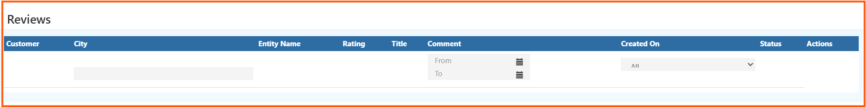 Customer reviews list page