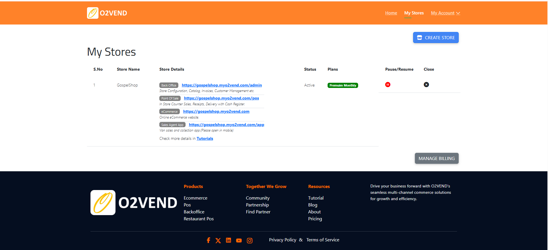 O2VEND – Store Creation & Store Management Tutorial