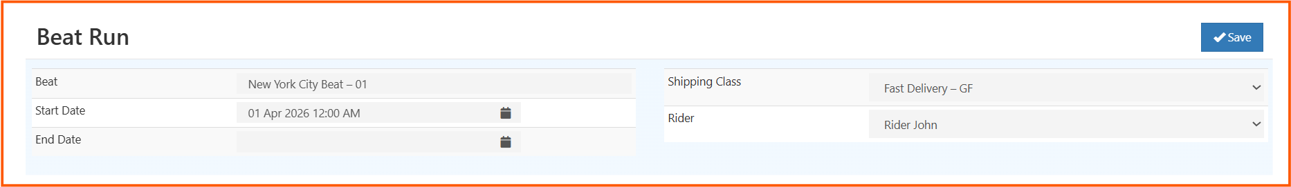 Beat Run Initiation Form
